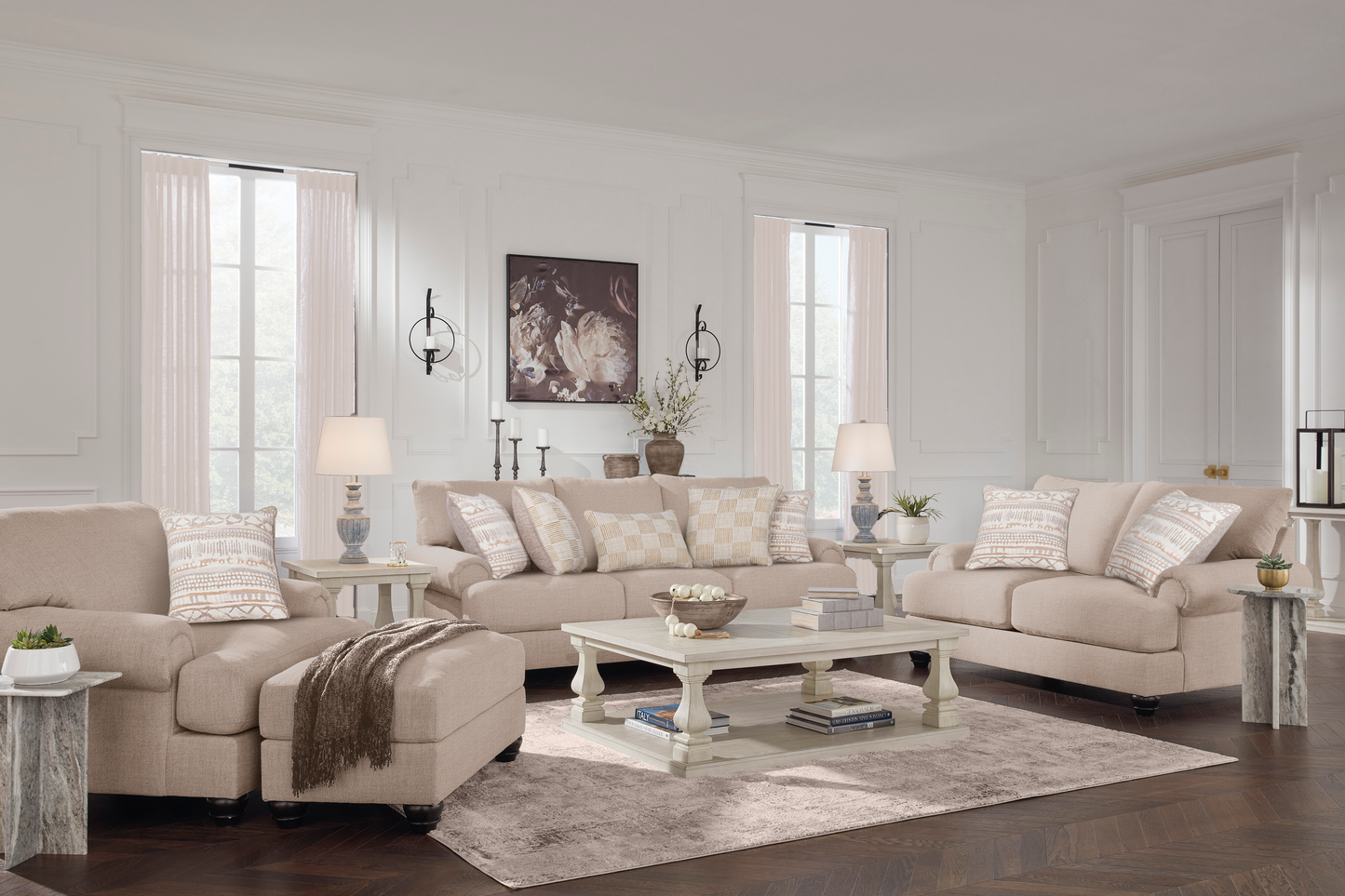 Marlowe Sofa Set (3+2+1+ottoman+Accent chair)