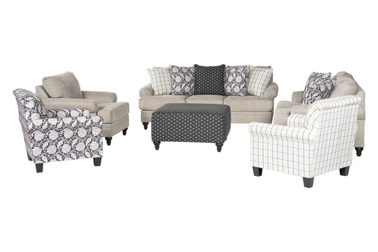 Splicers Sofa Set (3+2+1)+ Ottoman + 2 Accent chairs