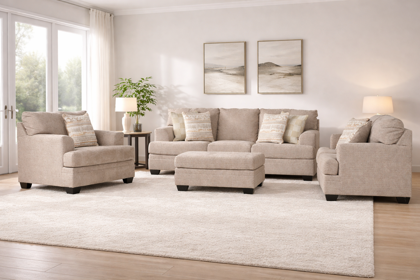 Chesterfield Sofa Set (3+2+1+ottoman)