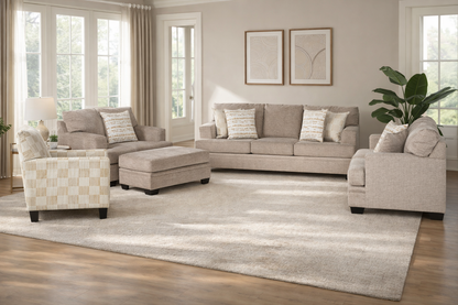 طقم كنب تشيسترفيلد (3+2+1) +كرسي آكسنت + آوتمان