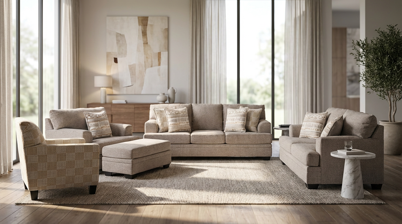 طقم كنب تشيسترفيلد (3+2+1) +كرسي آكسنت + آوتمان