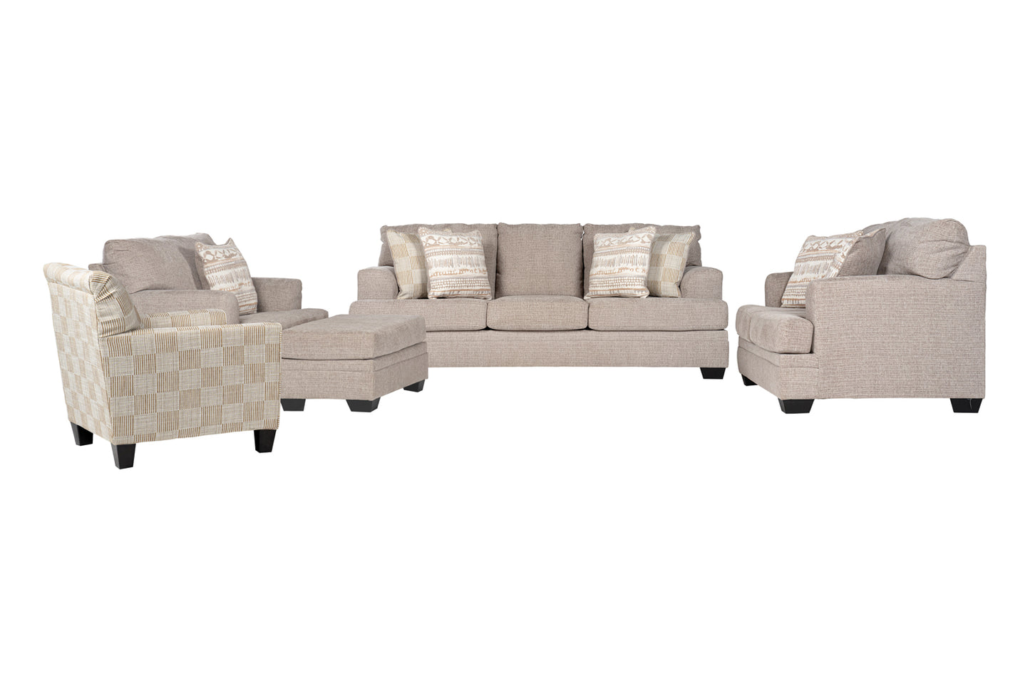 Chesterfield Sofa Set (3+2+1+ottoman+Accent chair)
