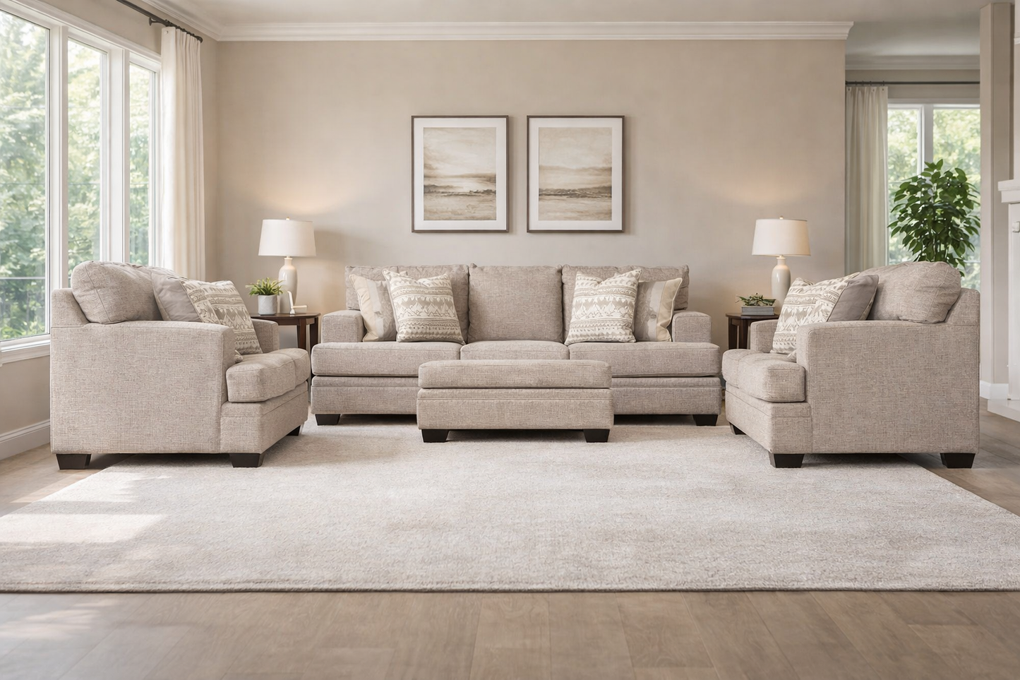 Chesterfield Sofa Set (3+2+2+ottoman)