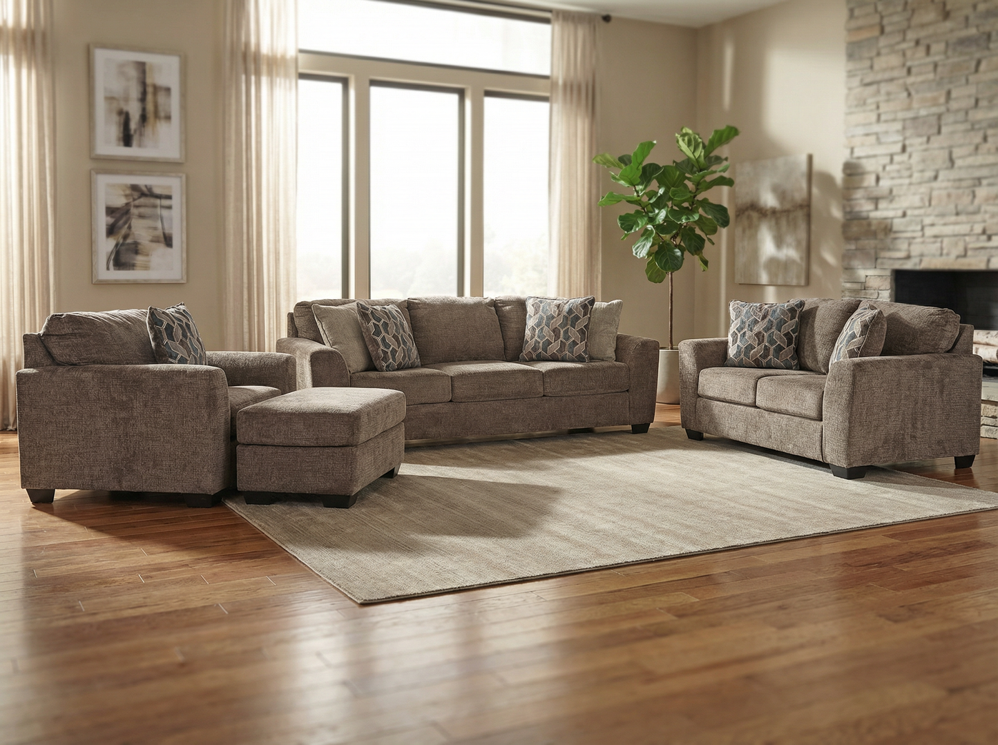 طقم أريكة نوكسفيرن (3+2+1) + أوتمان