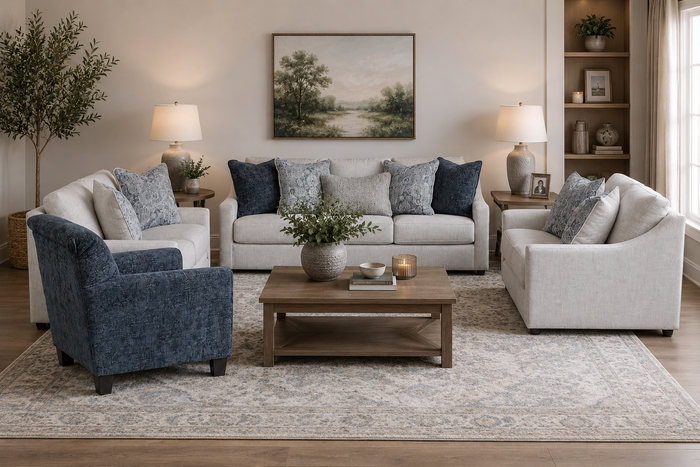 Back spin Sofa Set (3+2+2) + Accent chair