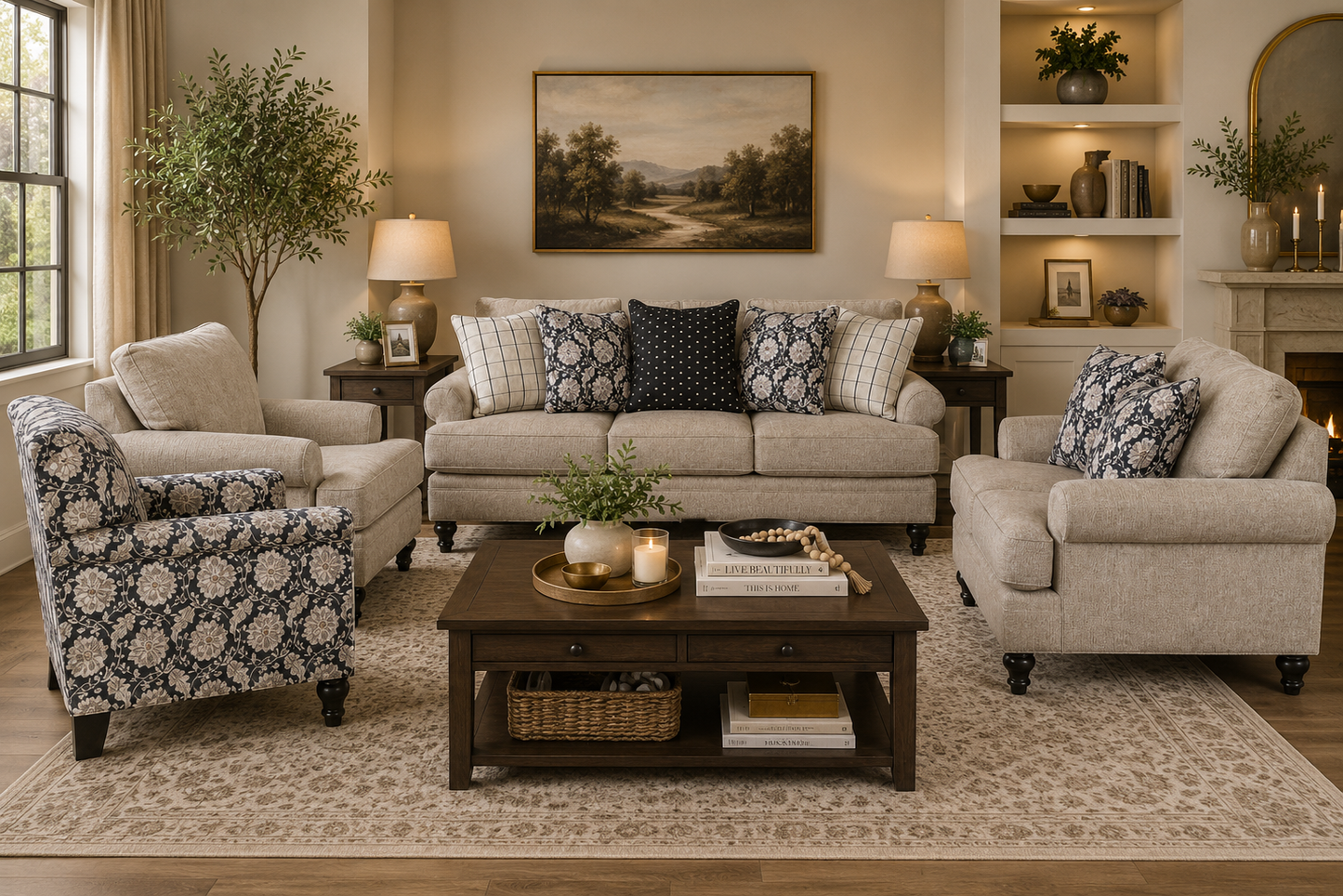 Splicers Sofa (3+2+1) + Accent Chair