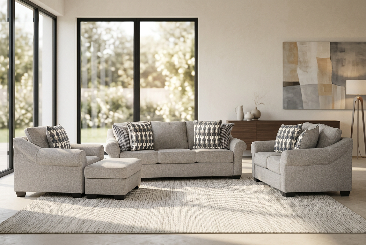 Ovell Sofa Set (3+2+1) + Ottoman