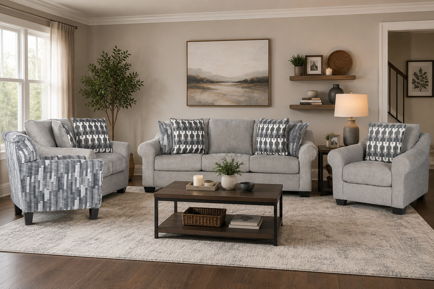Ovell Sofa (3+2+1) + Accent Chair