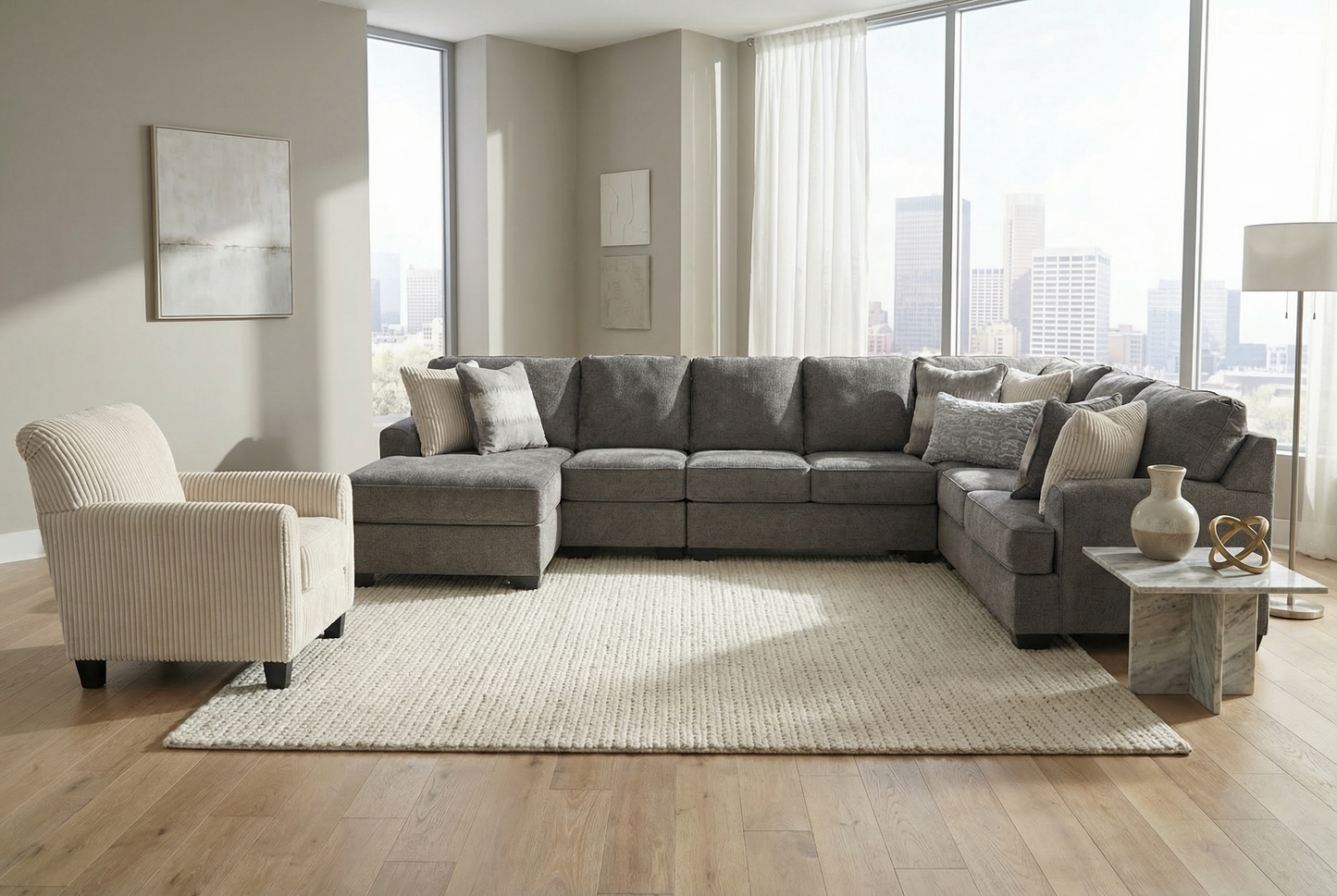 Teyla 5-piece Sectional Sofa Set + Accent Chair