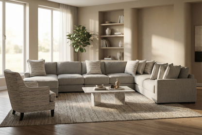 Zephen 5-piece Sectional Sofa Set + Accent Chair