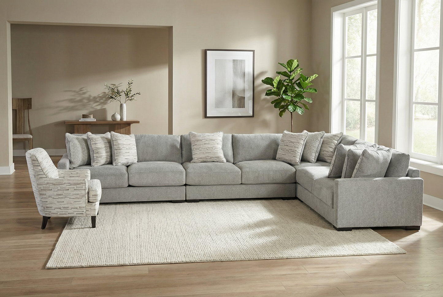 Zephen 4-piece Sectional Sofa Set + Accent Chair