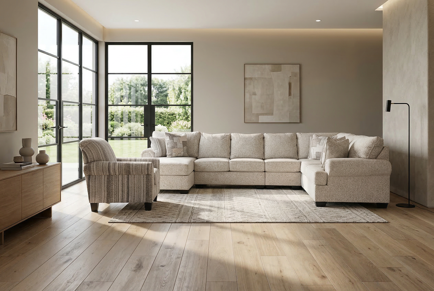 Veloura 5-piece Sectional Sofa Set + Accent Chair