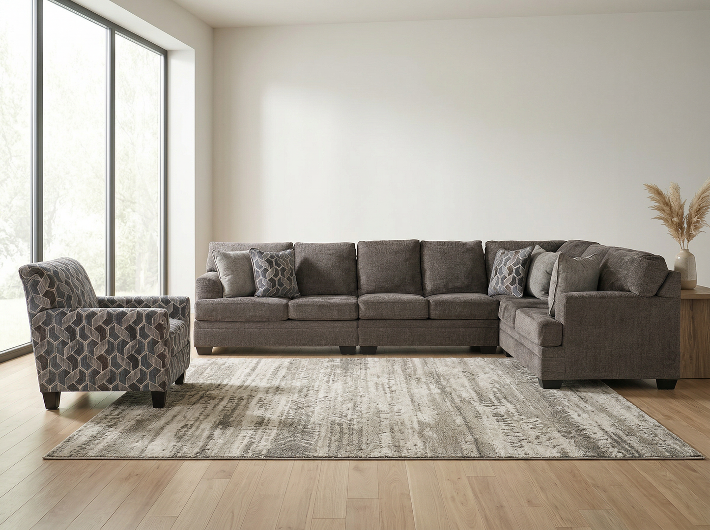 Avellin 4-piece Sectional Sofa Set + Accent Chair