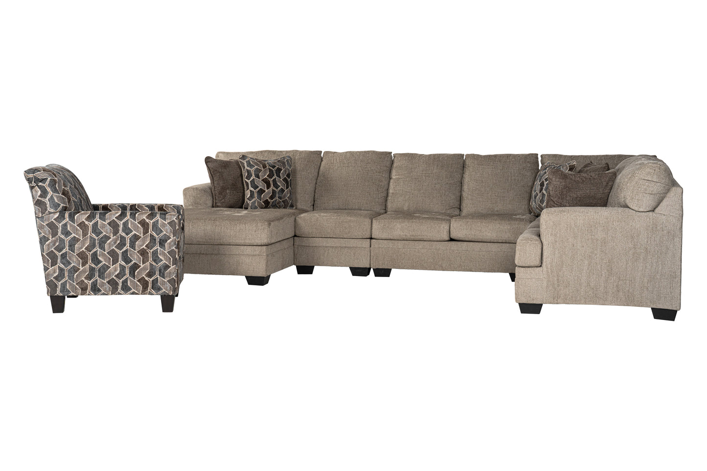 Zarell 5-piece Sectional Sofa Set + Accent Chair