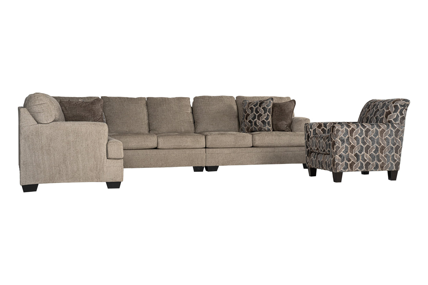 Zarell 4-piece Sectional Sofa Set + Accent Chair