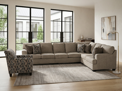 Zarell 4-piece Sectional Sofa Set + Accent Chair