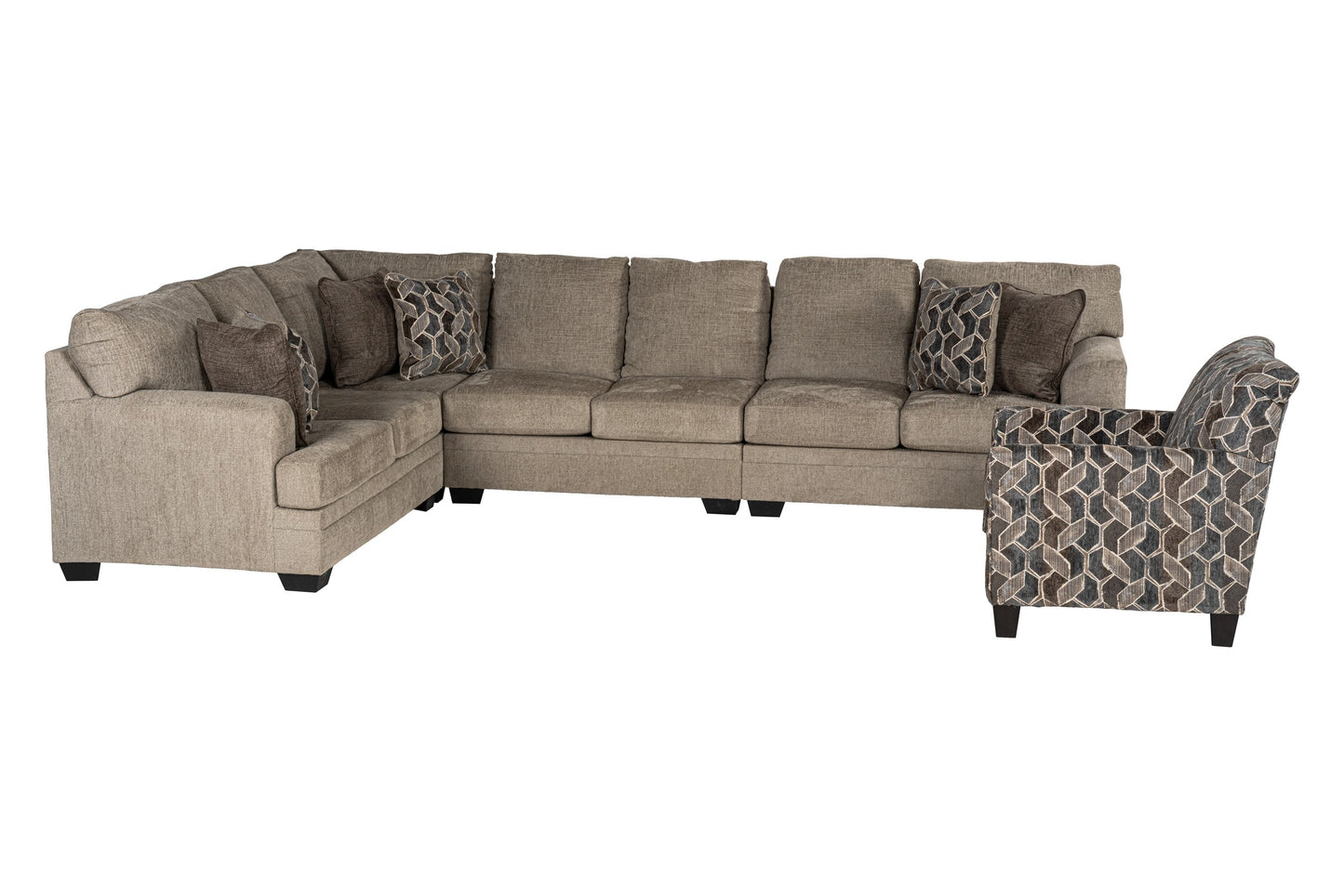Zarell 4-piece Sectional Sofa Set + Accent Chair