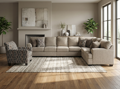 Zarell 4-piece Sectional Sofa Set + Accent Chair