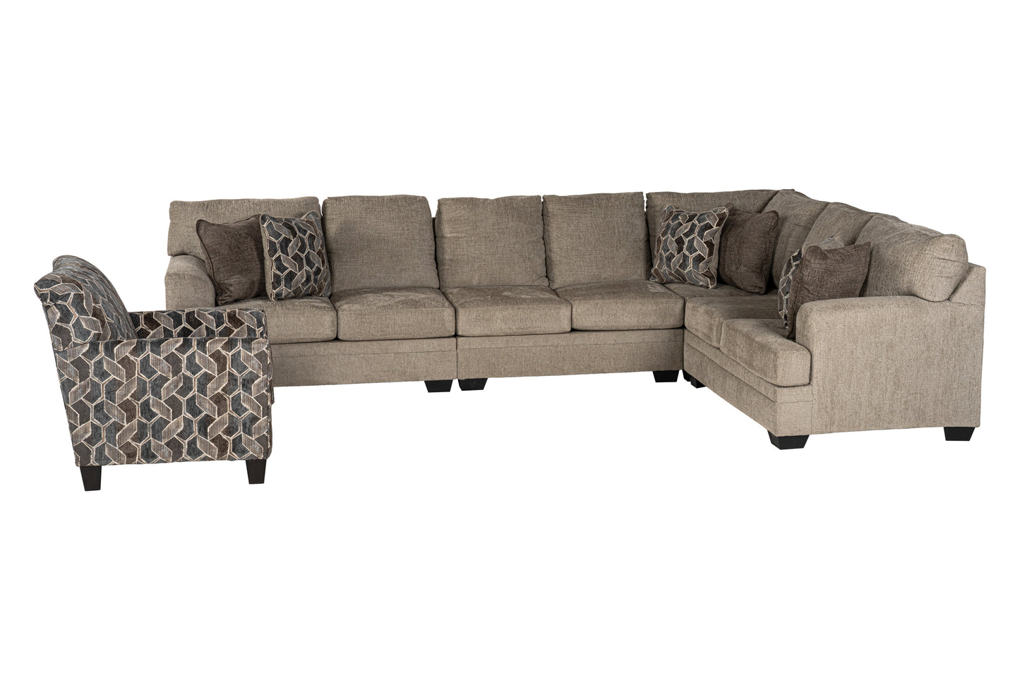Zarell 4-piece Sectional Sofa Set + Accent Chair
