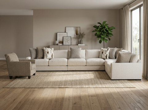 Brivelle 4-piece Sectional Sofa Set + Accent Chair