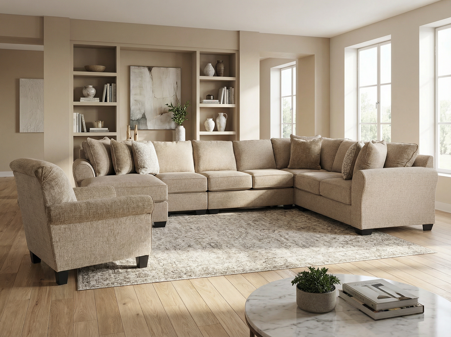 Valentina 5-piece Sectional Sofa Set + Accent Chair
