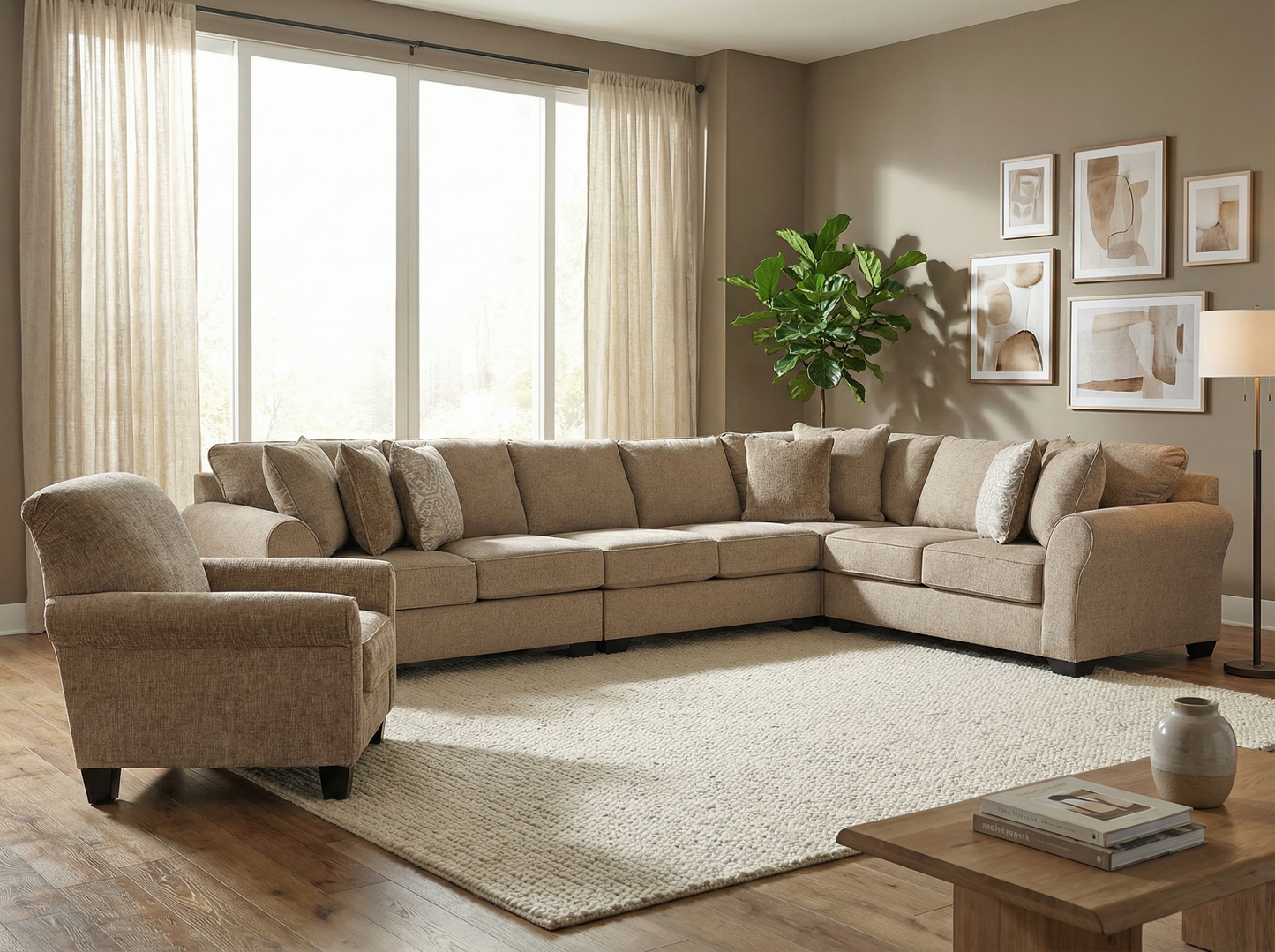 Valentina 4-piece Sectional Sofa Set + Accent Chair