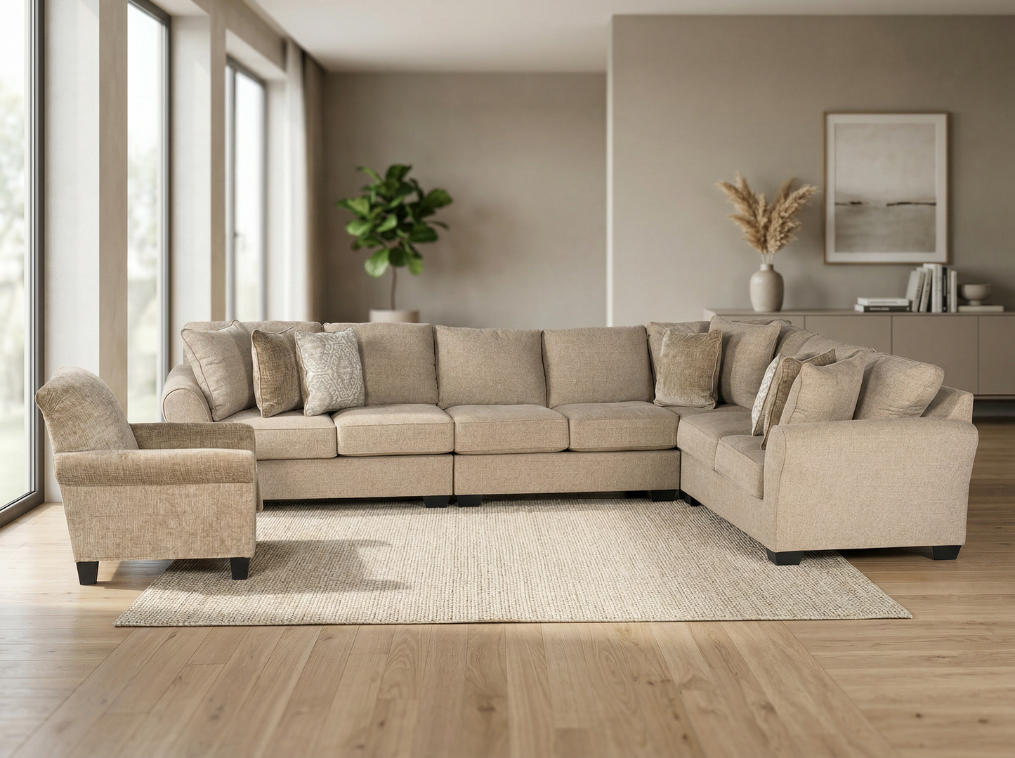 Valentina 4-piece Sectional Sofa Set + Accent Chair
