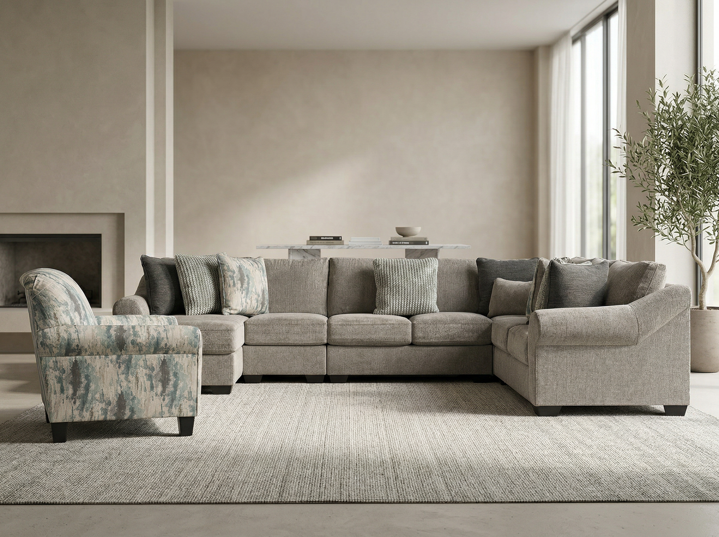 Aurelis 5-piece Sectional Sofa Set + Accent Chair