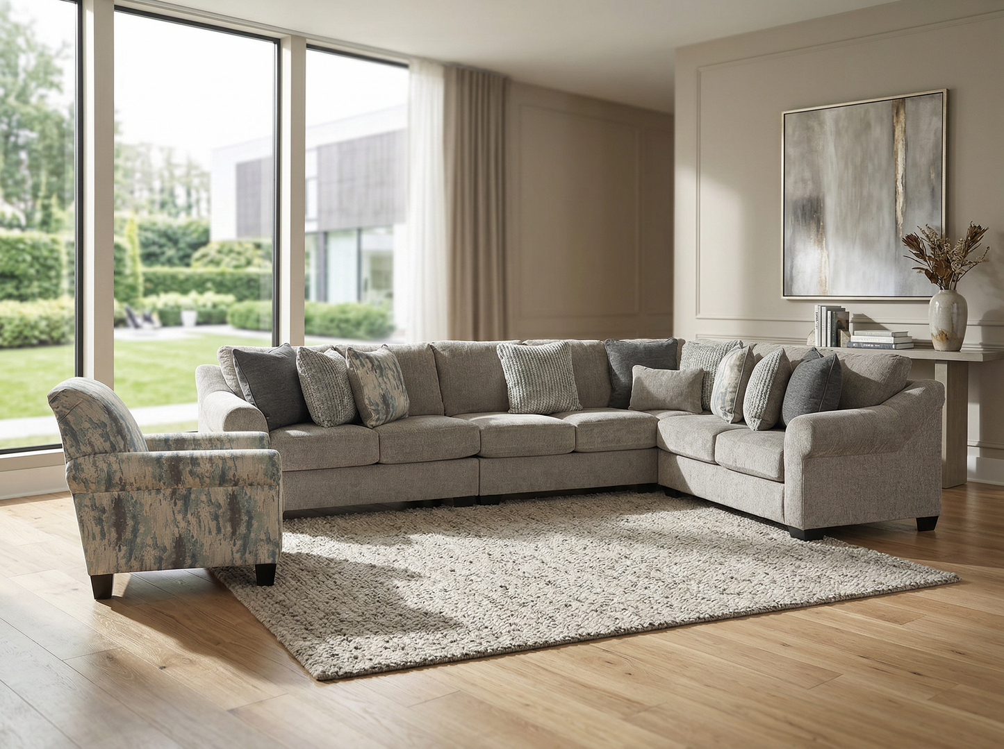 Aurelis 4-piece Sectional Sofa Set + Accent Chair