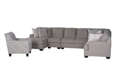 King Cushion 5-piece Sectional Sofa Set + Accent Chair