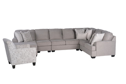 King Cushion 5-piece Sectional Sofa Set + Accent Chair