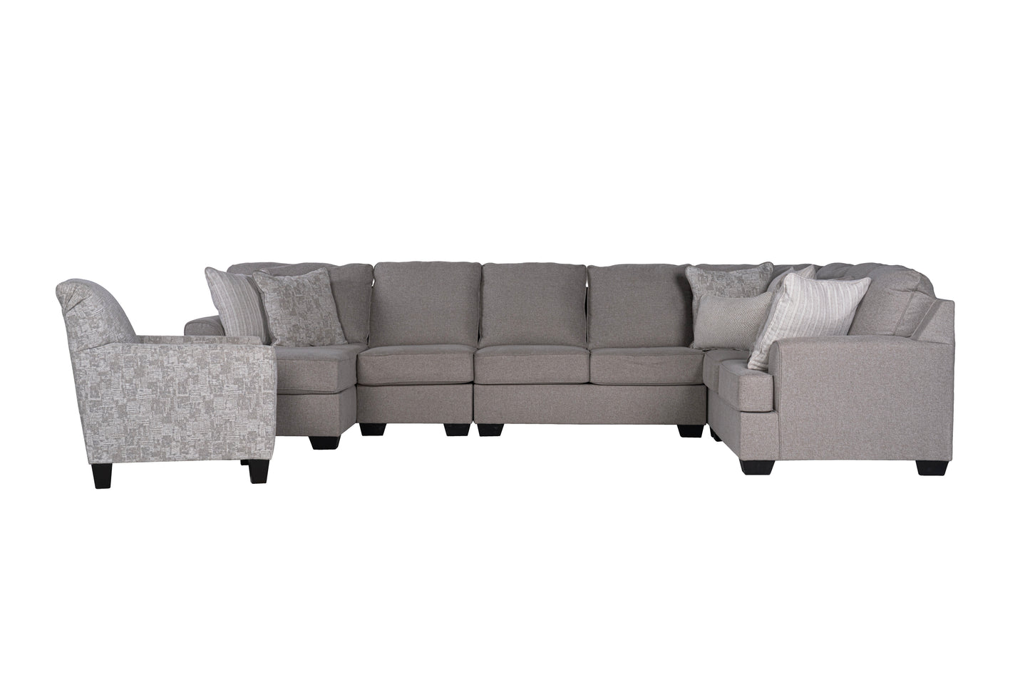 King Cushion 5-piece Sectional Sofa Set + Accent Chair