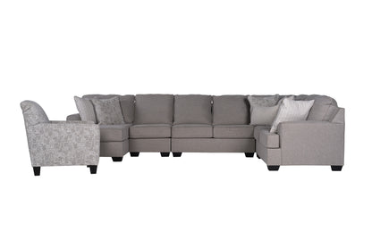 King Cushion 5-piece Sectional Sofa Set + Accent Chair
