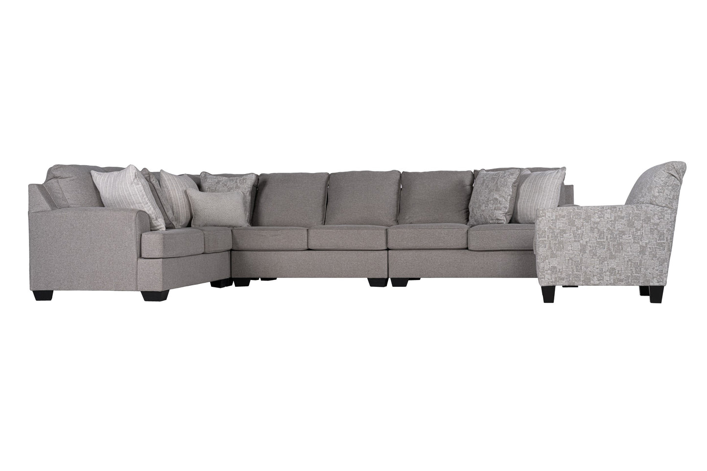 King Cushion 5-piece Sectional Sofa Set + Accent Chair