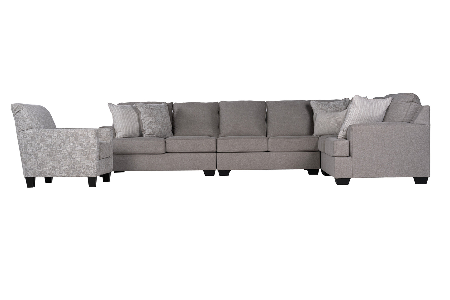 King Cushion 5-piece Sectional Sofa Set + Accent Chair