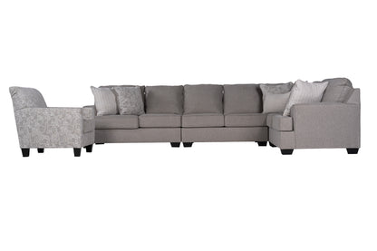 King Cushion 5-piece Sectional Sofa Set + Accent Chair