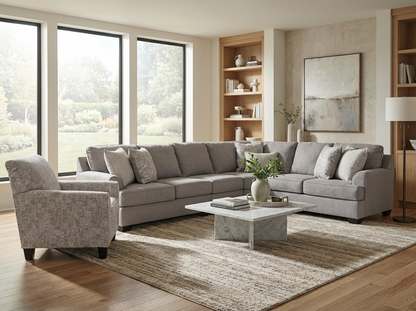 King Cushion 5-piece Sectional Sofa Set + Accent Chair