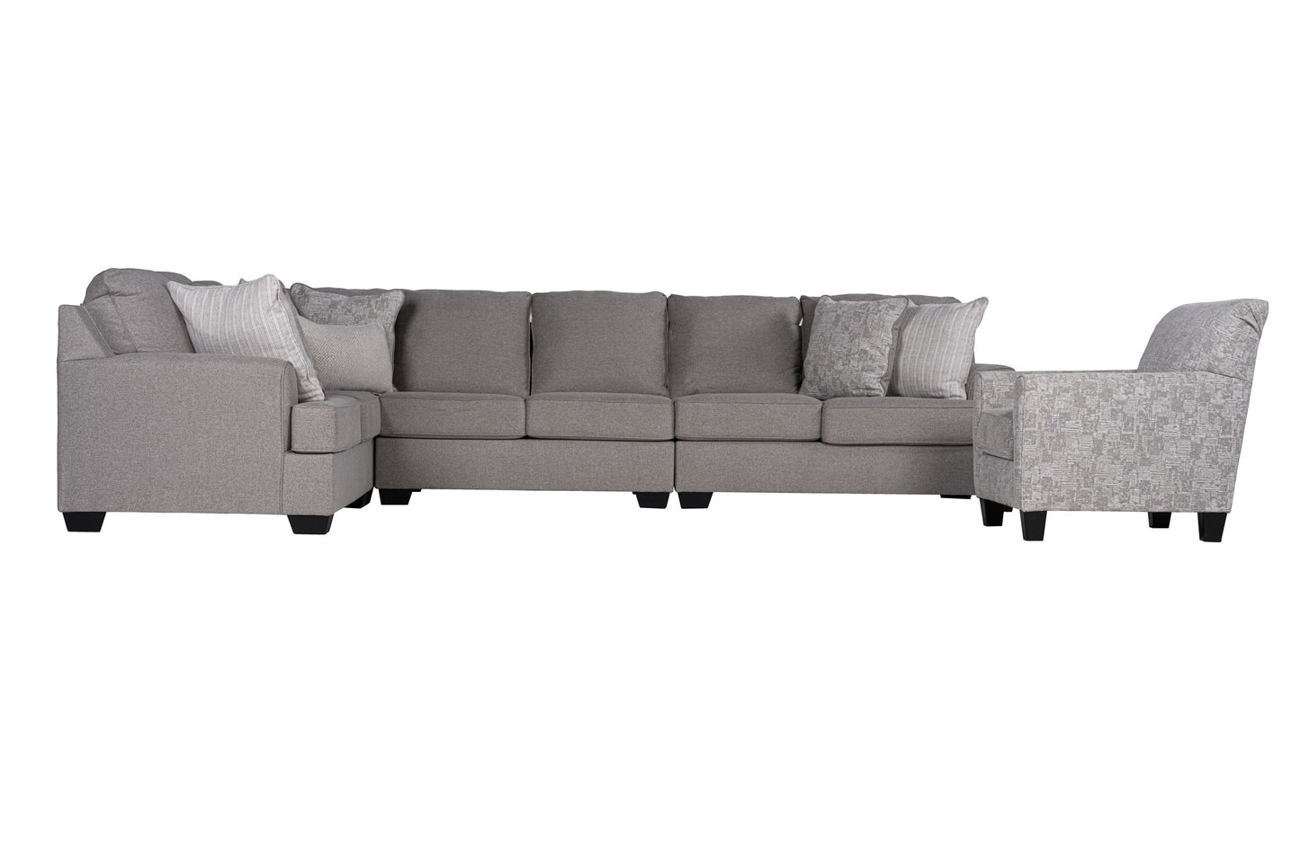 King Cushion 5-piece Sectional Sofa Set + Accent Chair