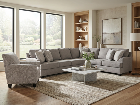 King Cushion 5-piece Sectional Sofa Set + Accent Chair