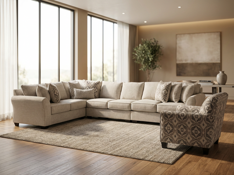 Seraphine 4-piece Sectional Sofa Set + Accent Chair