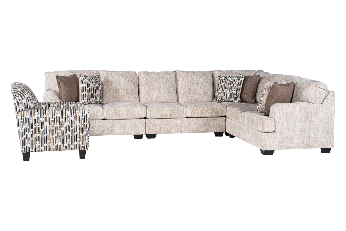 Seraphina 4-piece Sectional Sofa Set + Accent Chair