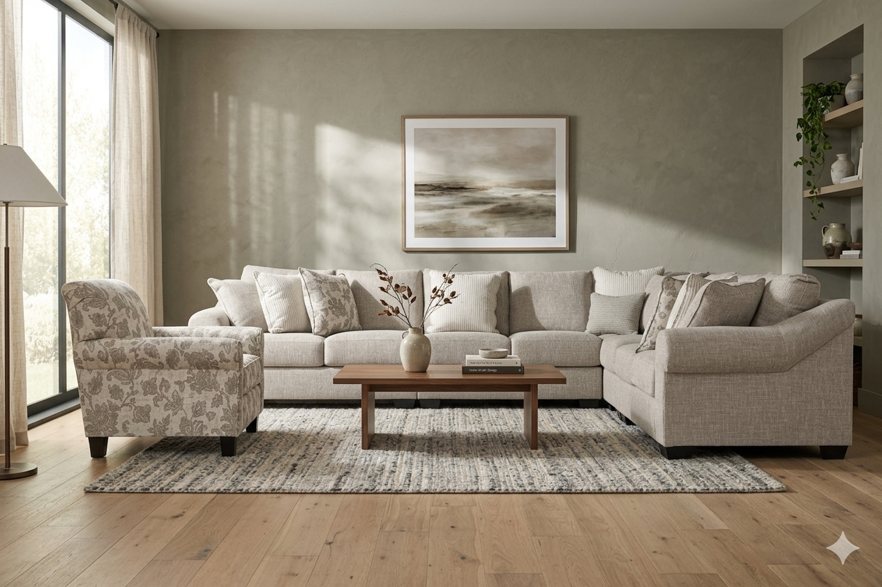 Opaline 4-piece Sectional Sofa Set + Accent Chair