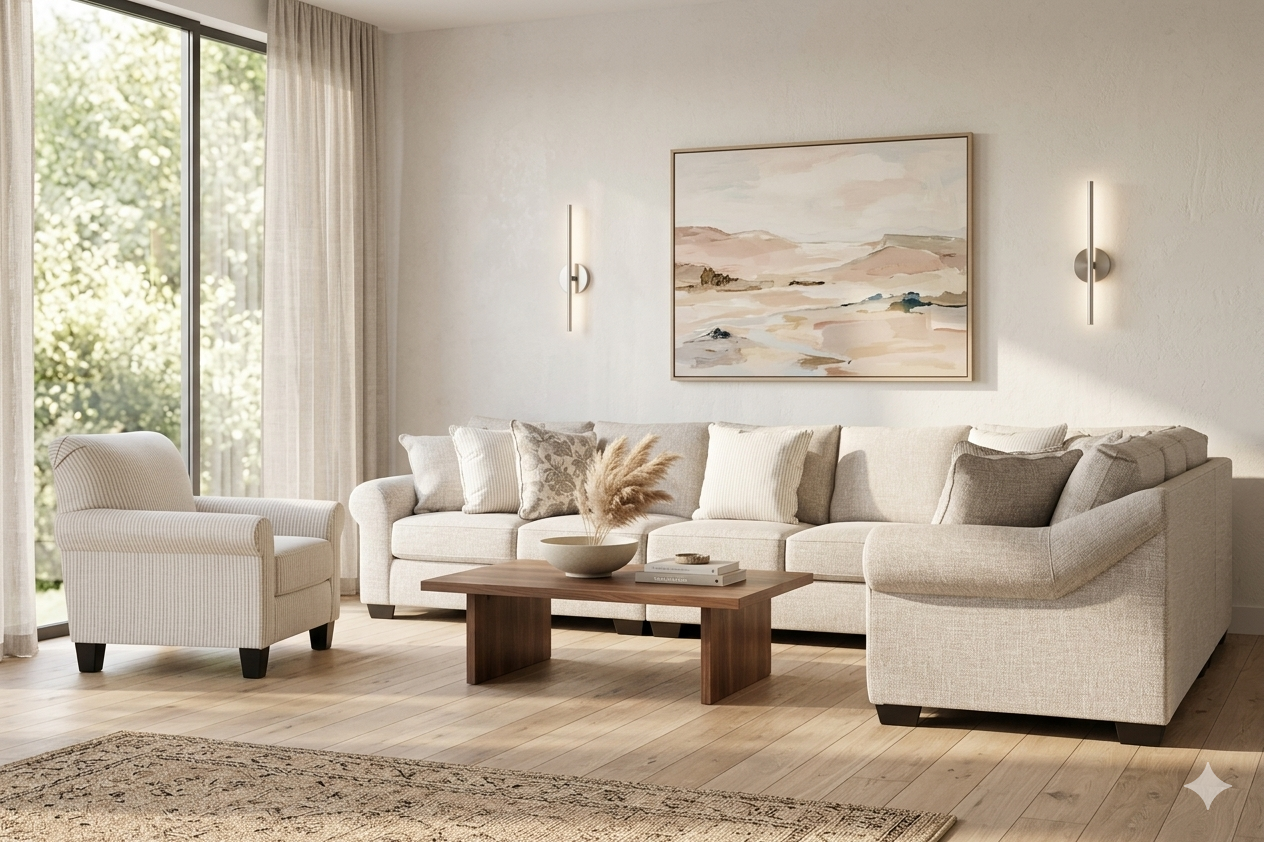 Opaline 4-piece Sectional Sofa Set + Accent Chair