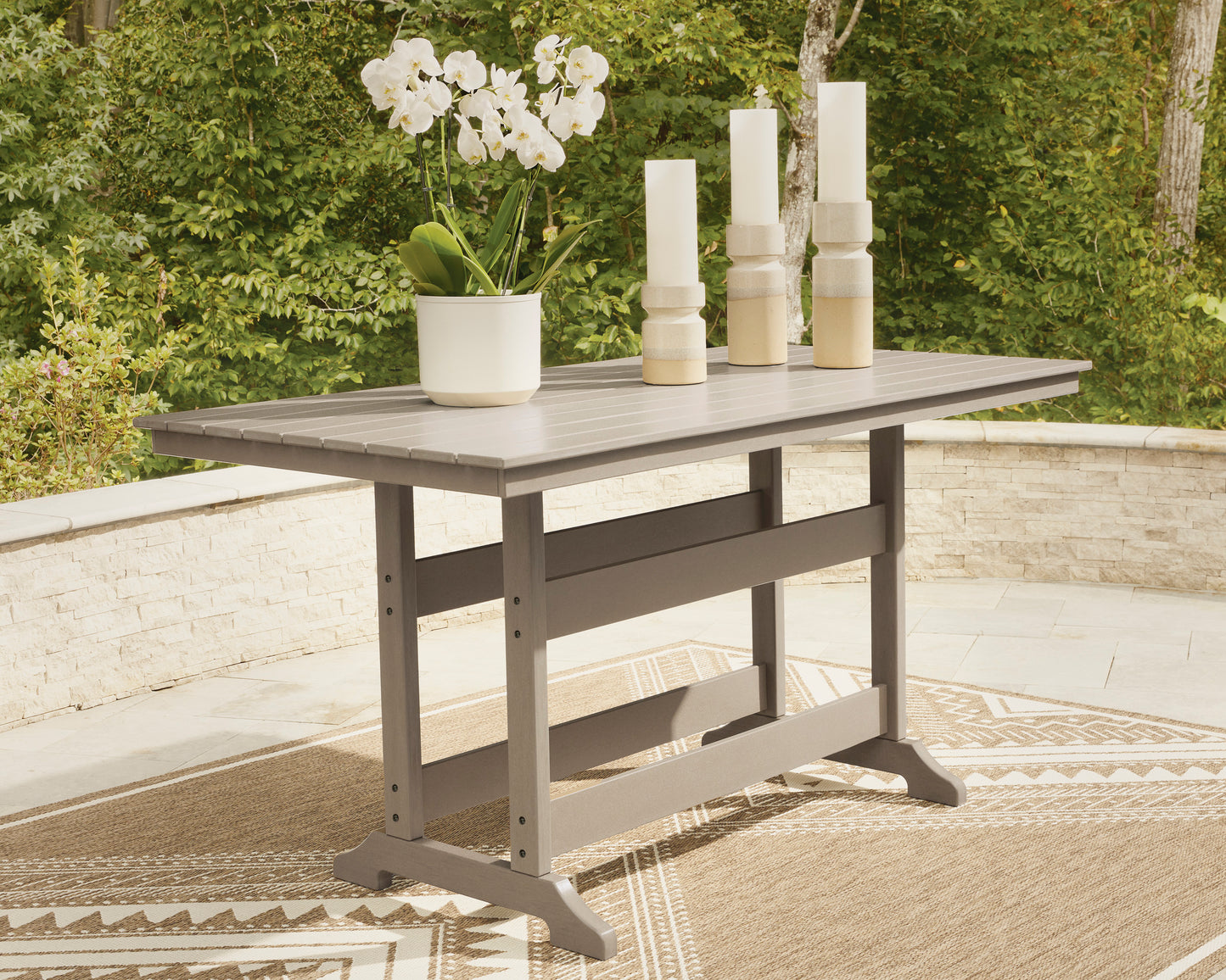 Sandy Dune Rect Counter Table With Umb Opt