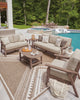 Revare Beach Outdoor Sofa Set With Cocktail Table & End Table