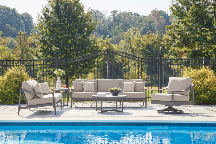 North Island Outdoor Sofa Set With Cocktail Table & End Table