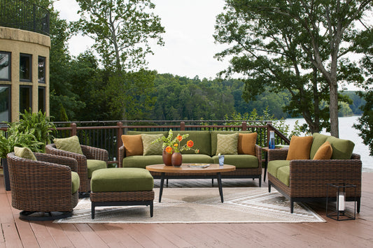 Horizon Hall Outdoor Sofa Set With Cocktail Table & End Table