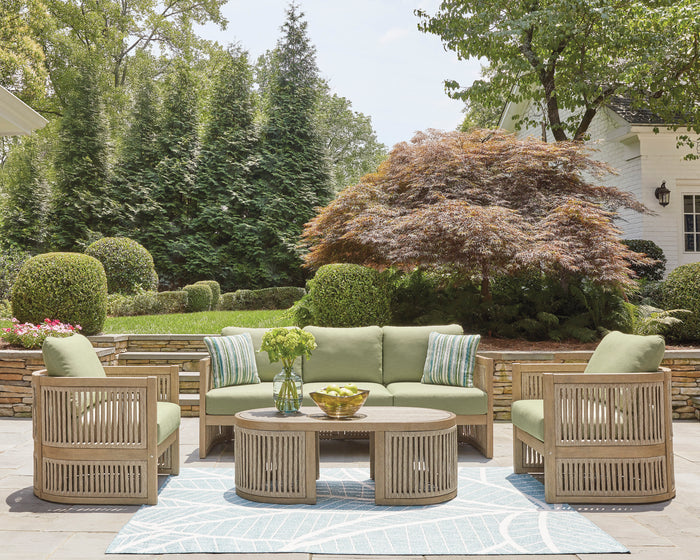 VisionLaneOutdoorSofaSetWithCocktailTable