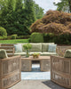 VisionLaneOutdoorSofaSetWithCocktailTable
