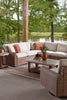 Angel Island Outdoor Sectional Sofa Set With Cocktail Table & End Table